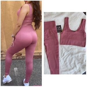 Seamless ribbed workout set